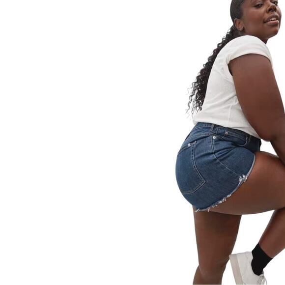 New Everlane The Way-High Denim Short High Rise Raw Hem Organic Cotton Size 31 - Picture 8 of 14